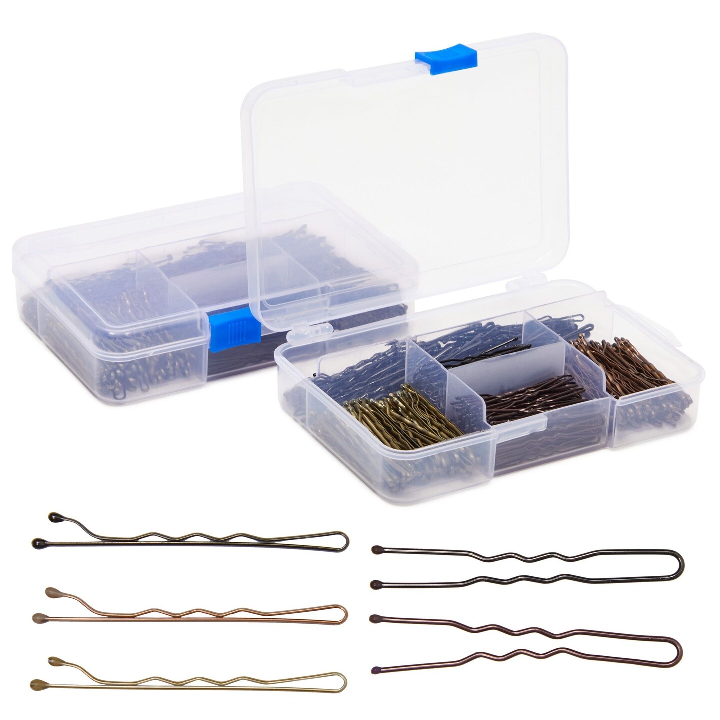 720 Pieces Hair Pins Kit with Organizer Box, 2&#x22;  U Shaped Clips for Women Girl Bun (4 Colors)