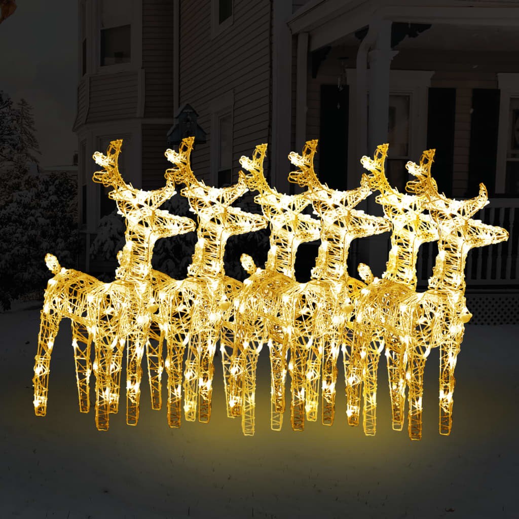 6 pcs Christmas Reindeers 240 LEDs Acrylic Michaels