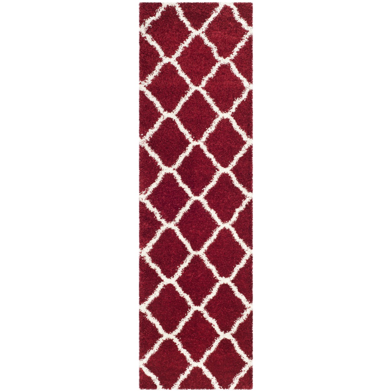 Safavieh Hudson Shag Collection Sgh283r Red / Ivory Rug