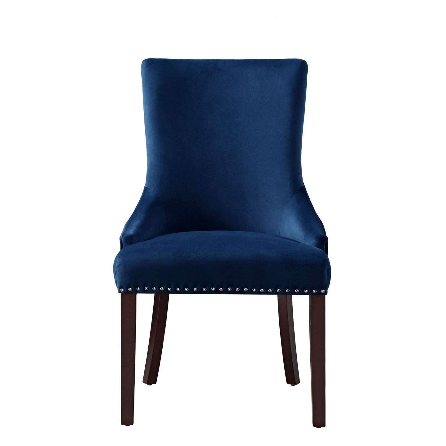 Piper Linen/Velvet/PU Leather Nailhead Armless Dining Chair (Set of 2)