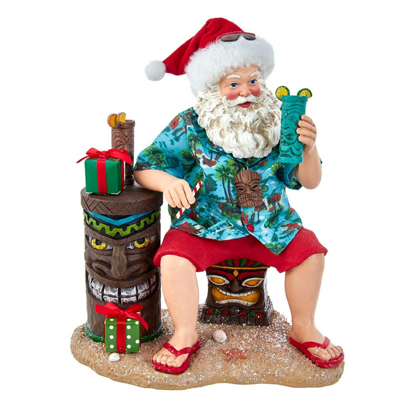 KSA Tiki Beach Santa Christmas Tabletop Decoration - 12&#x22;