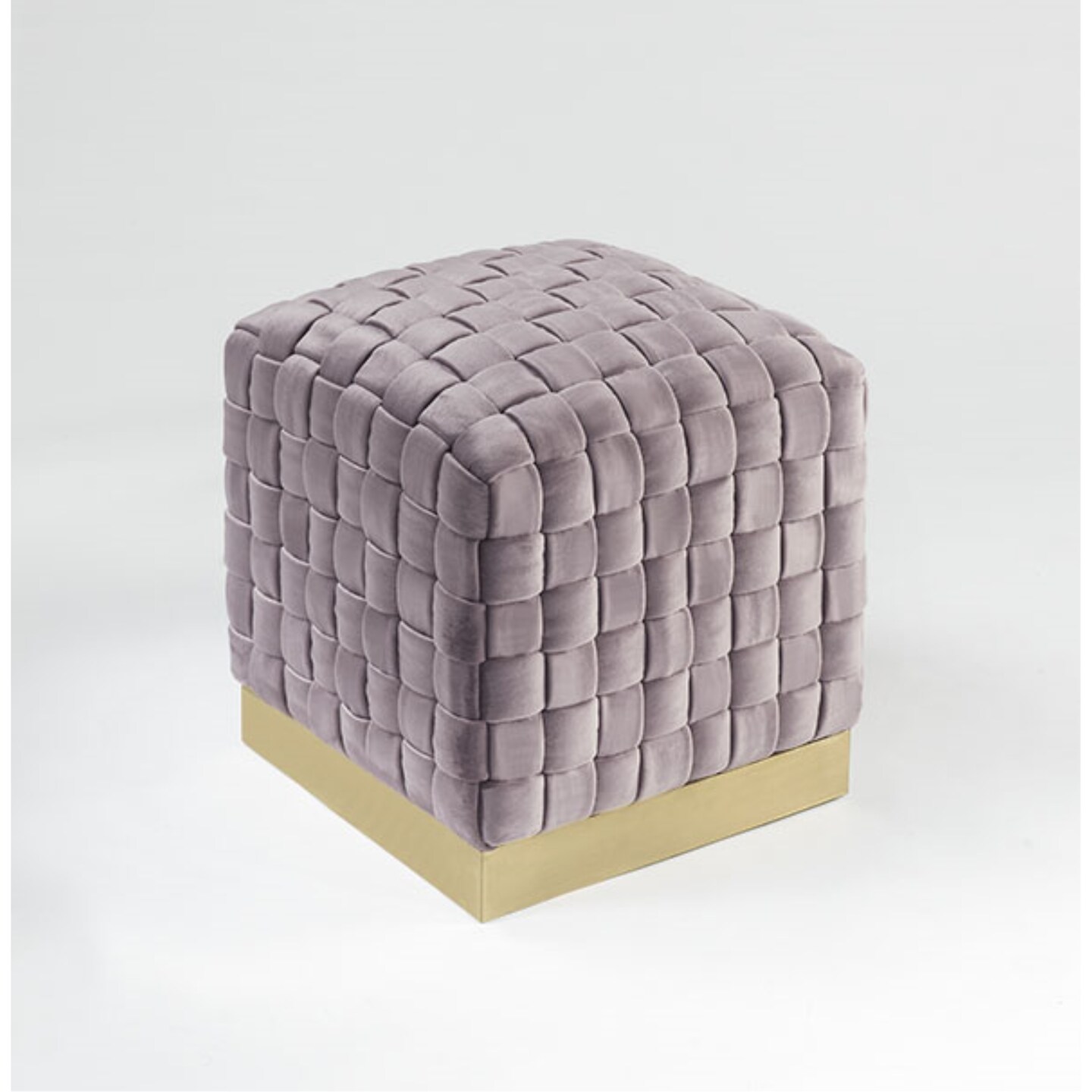 Diamond Velvet Woven Cube Ottoman (1 Piece)