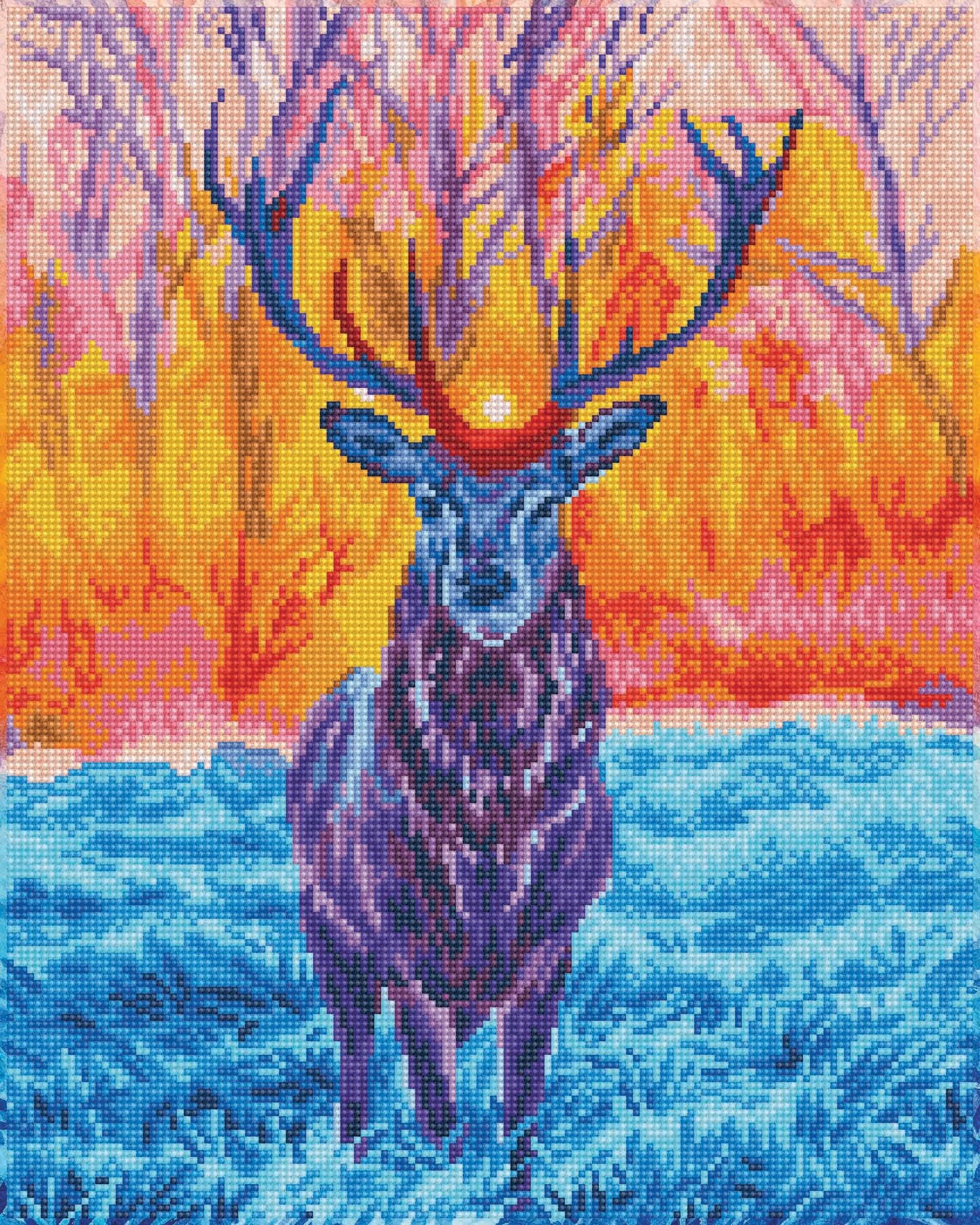 DIAMOND ART BY LEISURE ARTS Stag At Sunrise, 16"x20", Advanced Diamond Painting Kits for Adults, Diamond Art for Adults, Diamond Art Kit, Diamond Art Painting