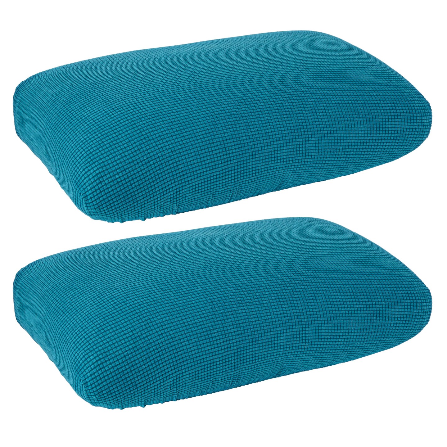 2 Pack Stretch Outdoor Cushion Covers for Patio Furniture and Sofas, Reversible (Medium, Teal)