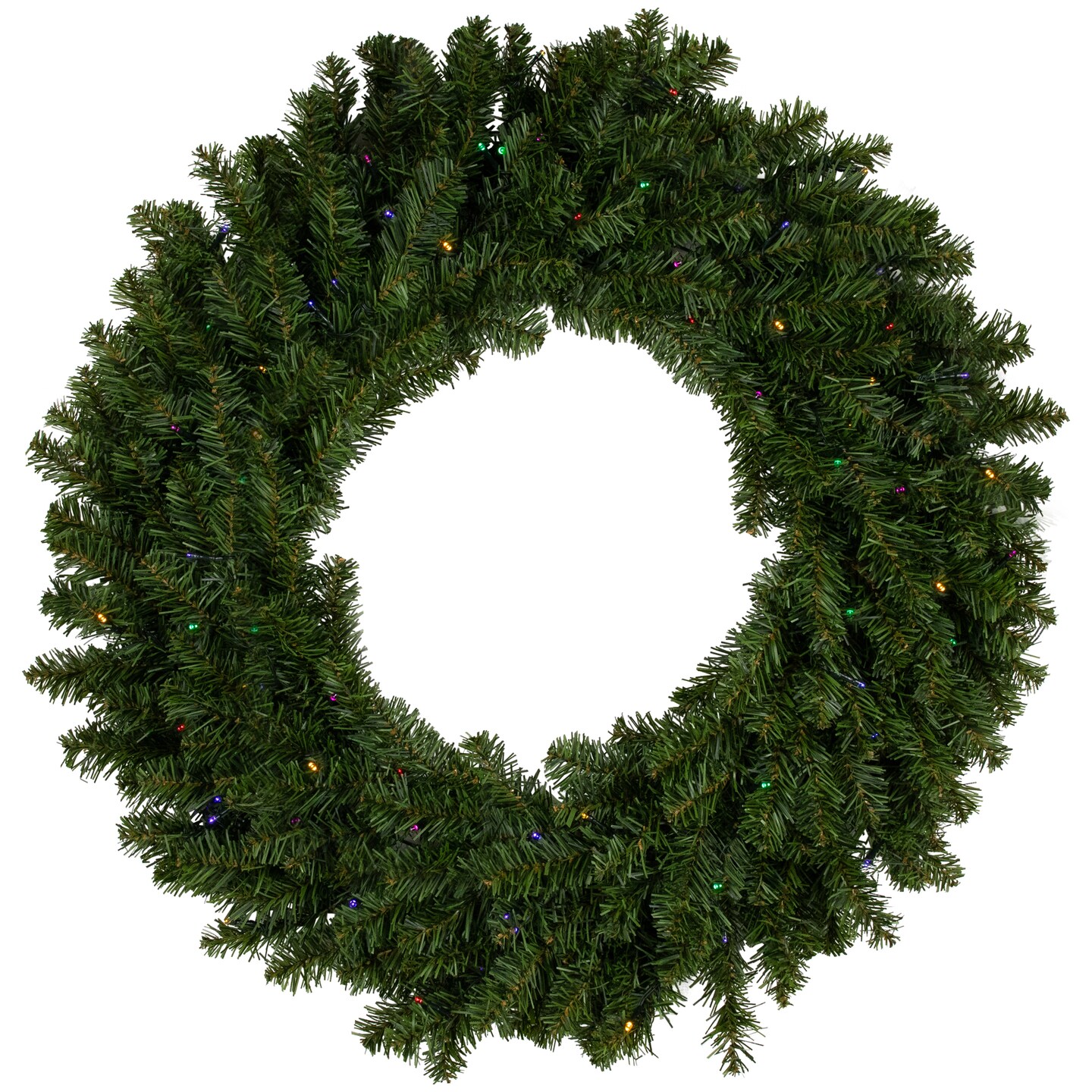 Northlight Pre-Lit Battery Operated Canadian Pine Christmas Wreath - 30&#x22; - Multi-Color LED Lights