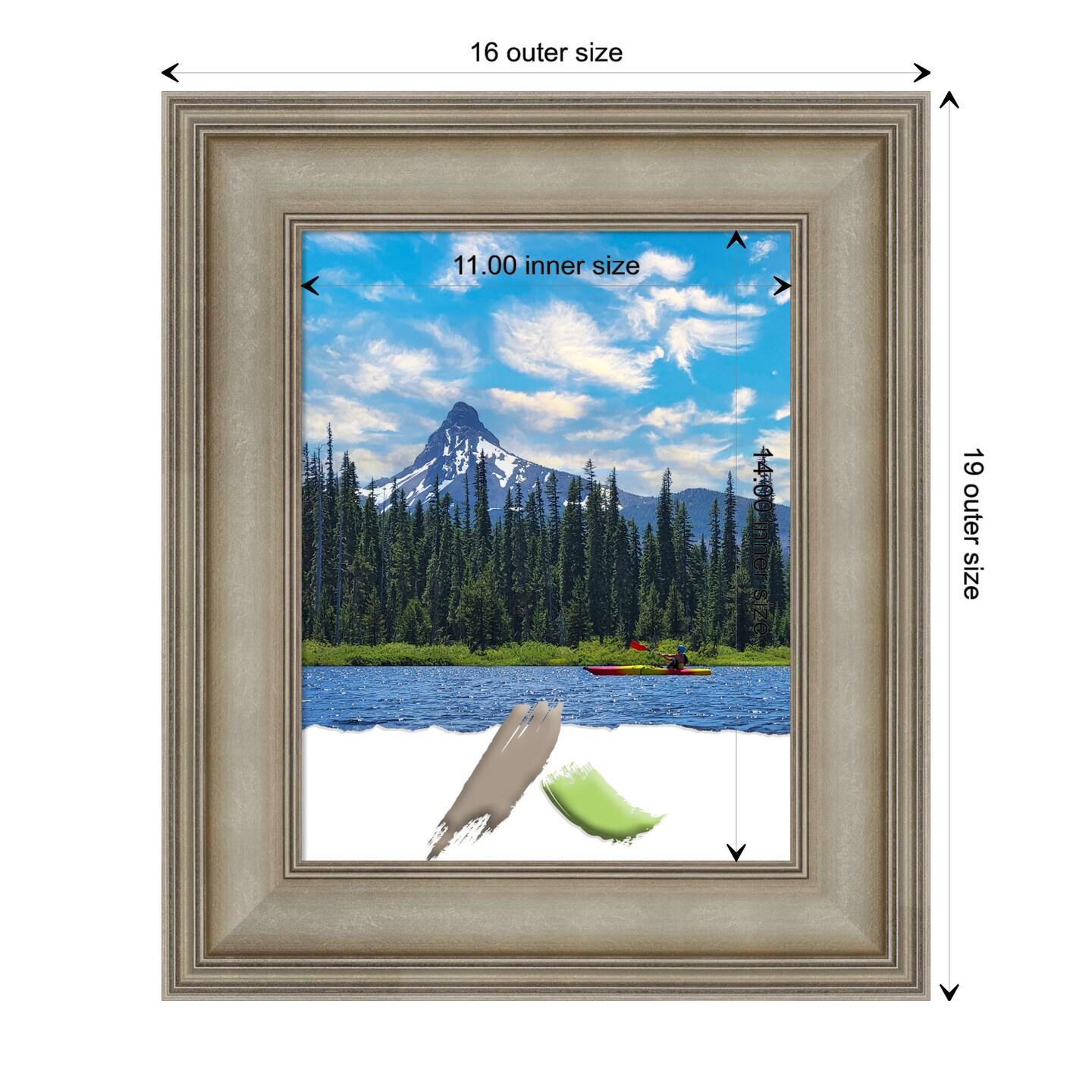 Mezzanine Antique Silver Narrow Wood Picture Frame, Photo Frame, Art Frame