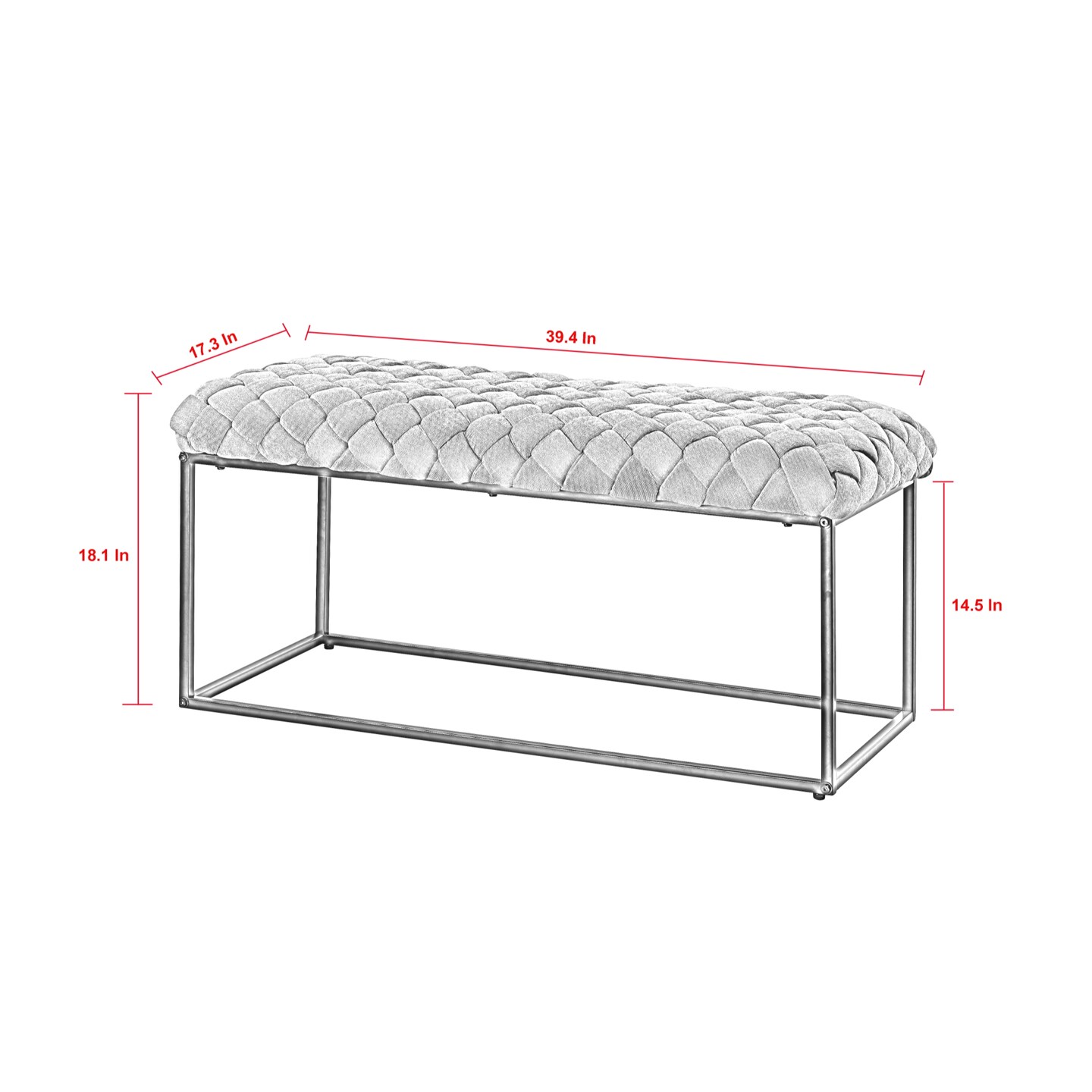 Mariana Velvet Woven Texture Bench