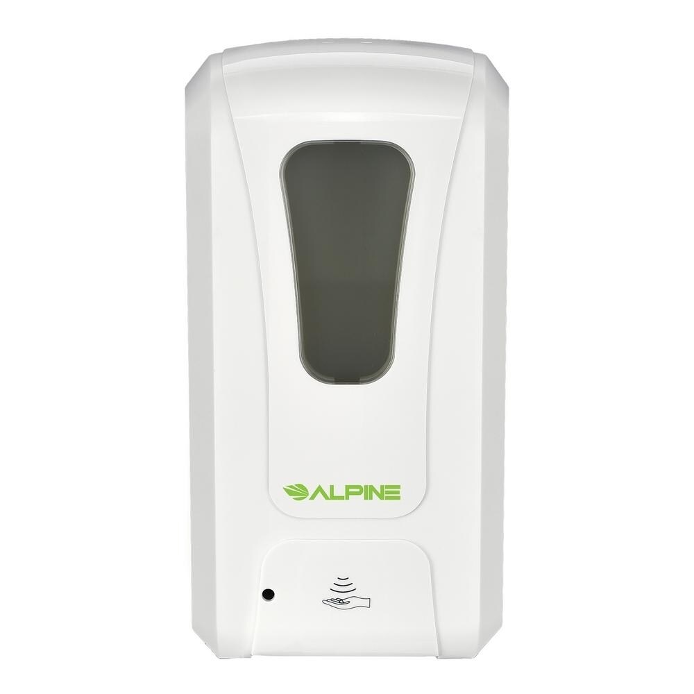 Alpine Industries 1200 ml. Wall Mount Automatic Gel Hand Sanitizer Soap Dispenser in White