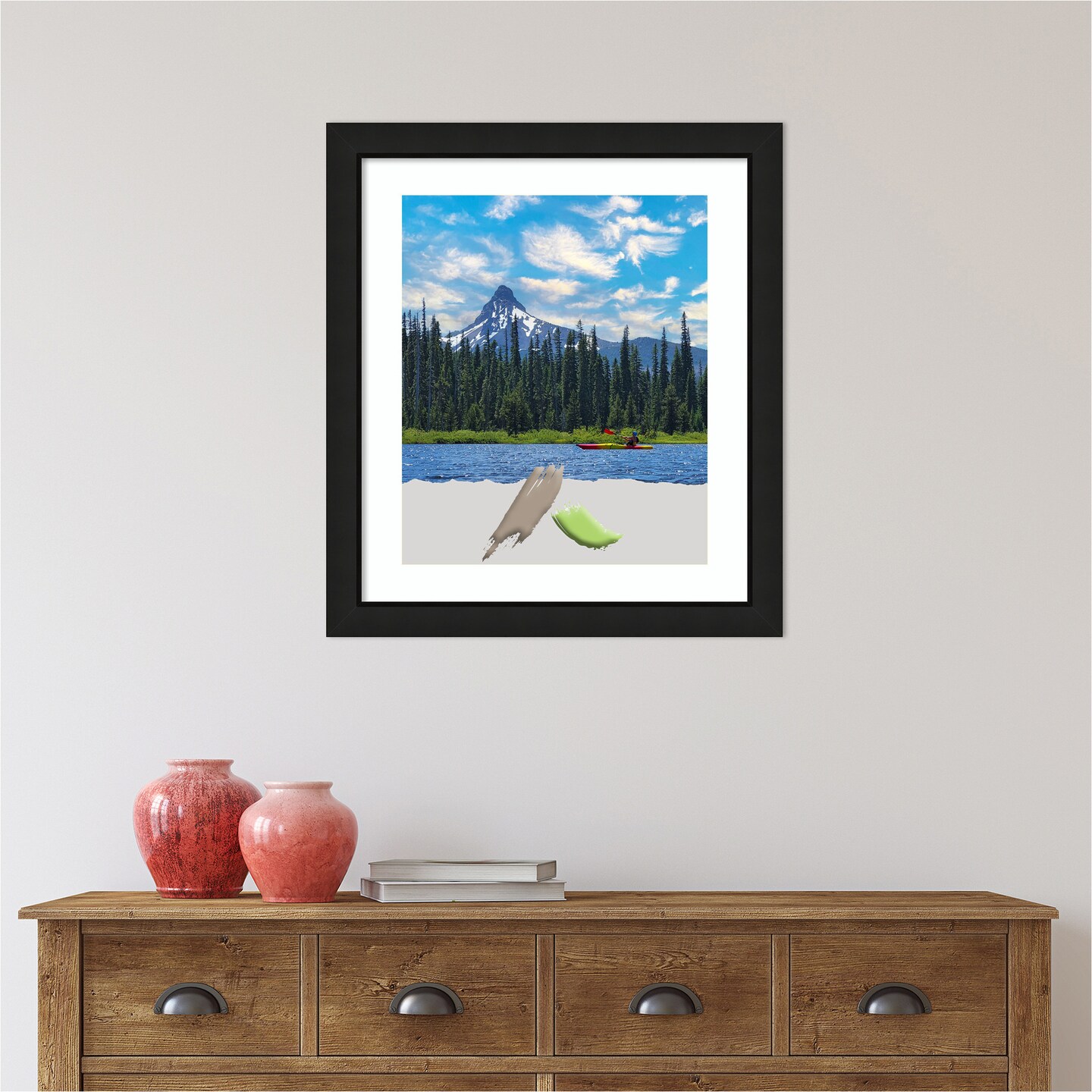 Midnight Black Narrow Wood Picture Frame