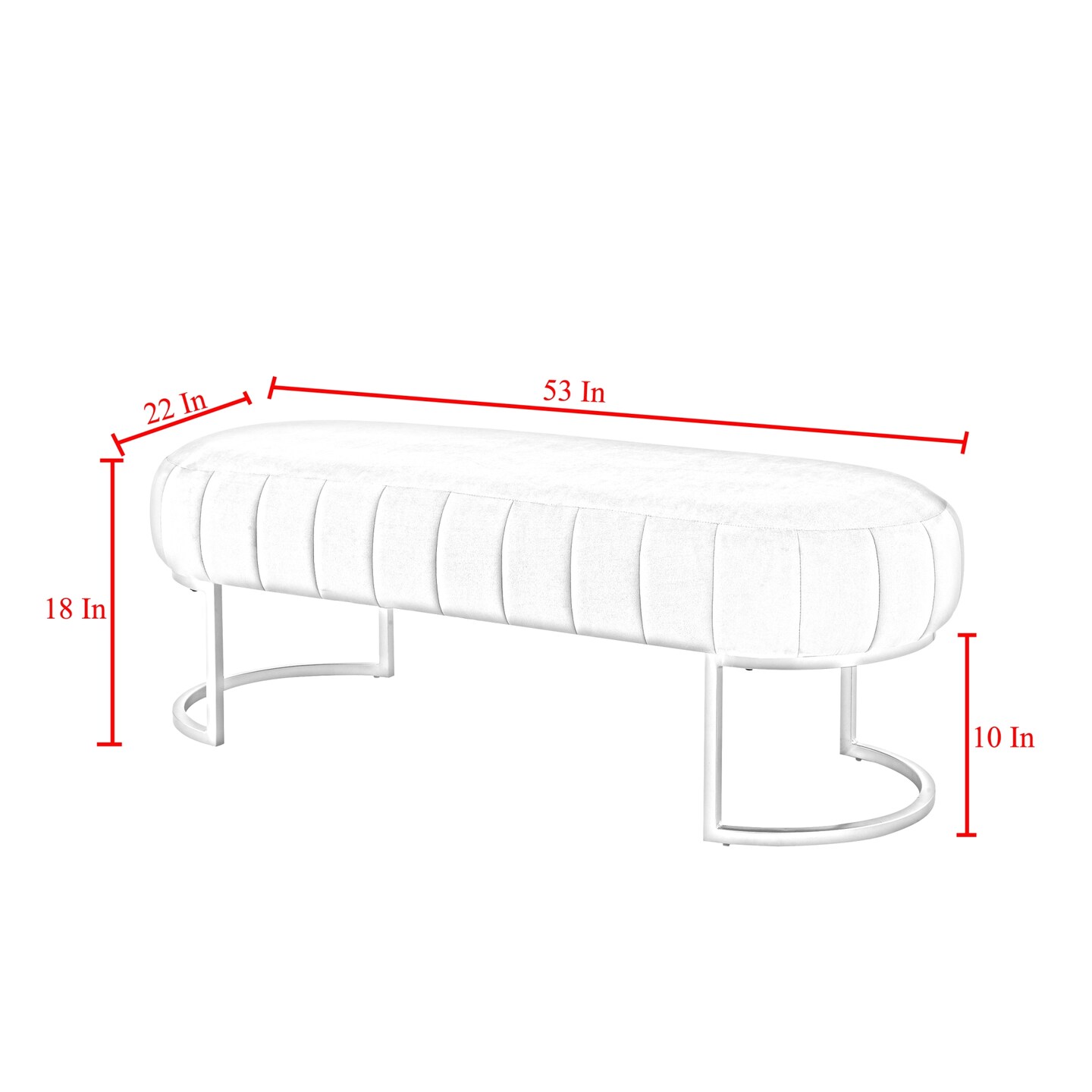 Mohit Leather/Velvet Channel Tufted  Bench