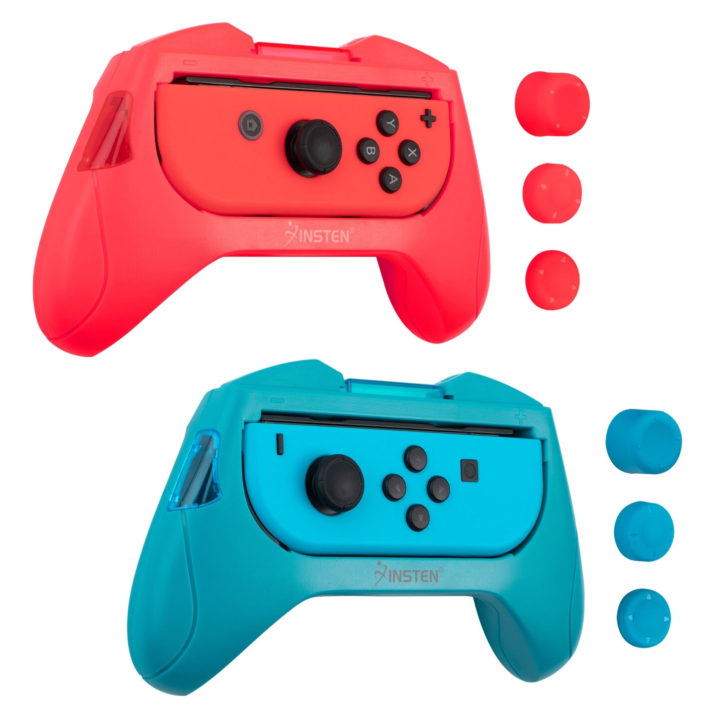 2 Pack Controller Grips Compatible with Nintendo Switch Joy-Con Controllers, Blue, Red