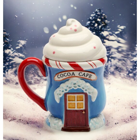 Santas Village Covered Mug Coffee Mug Gift Idea Christmas Holiday Santa Claus