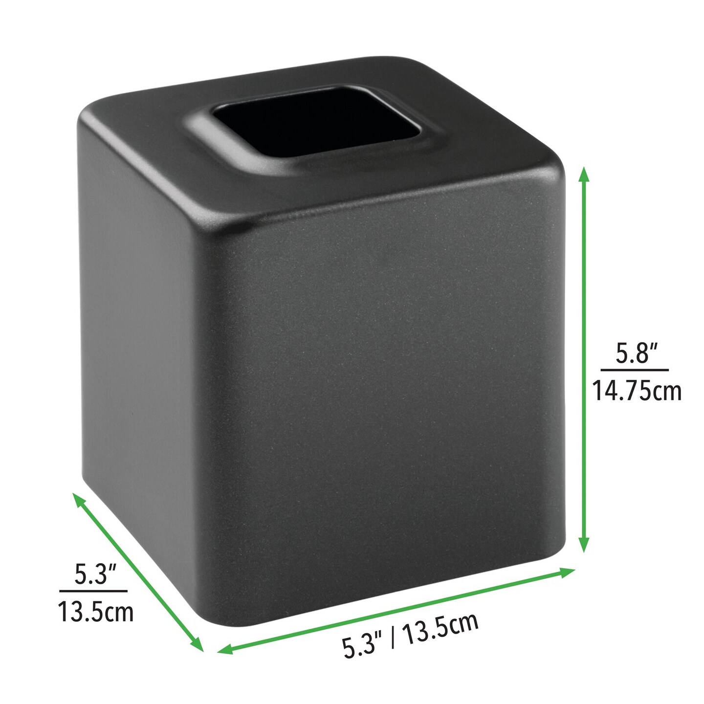 mDesign Modern Square Metal Paper Facial Tissue Box Cover Holder - 4 Pack