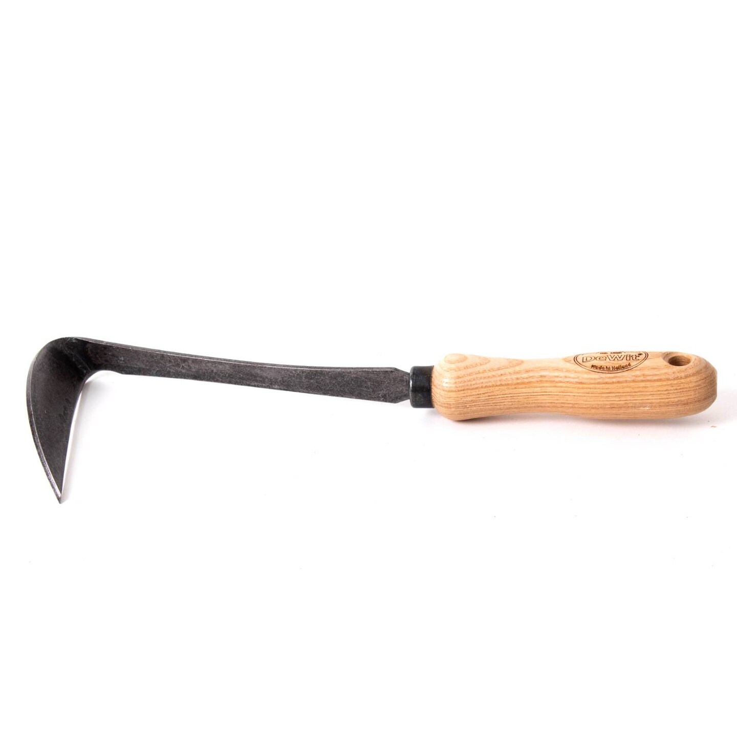 DeWit Right Hand Japanese Hand Hoe - Tempered Boron Steel with Ash Wood Handle, 12 inches long