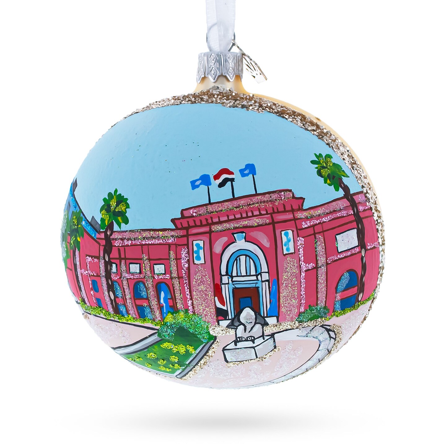 The Museum of Egyptian Antiquities, Cairo,&#xA0;Egypt Glass Christmas Ornament