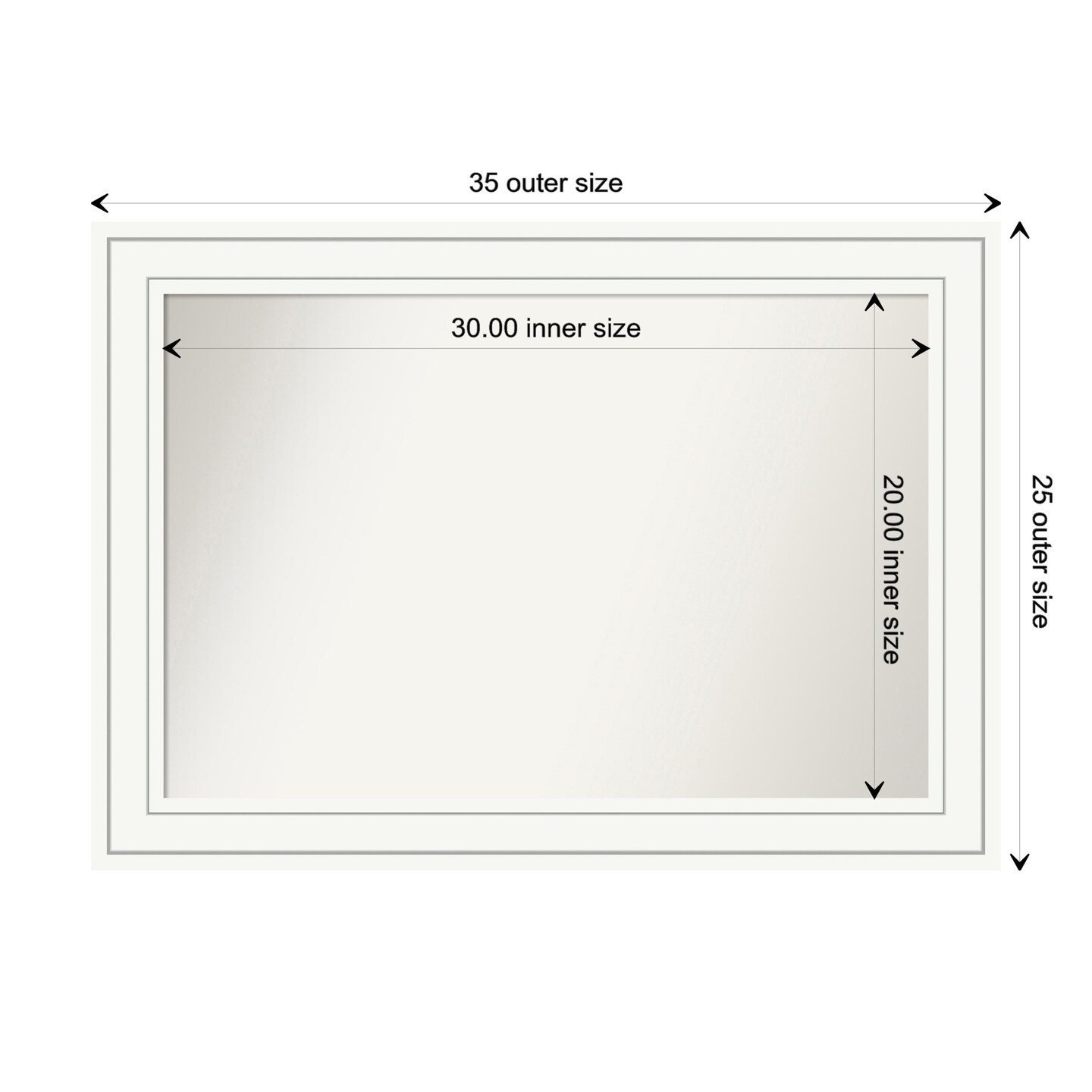 Craftsman White Non-Beveled Custom Framed Bathroom Vanity Wall Mirror