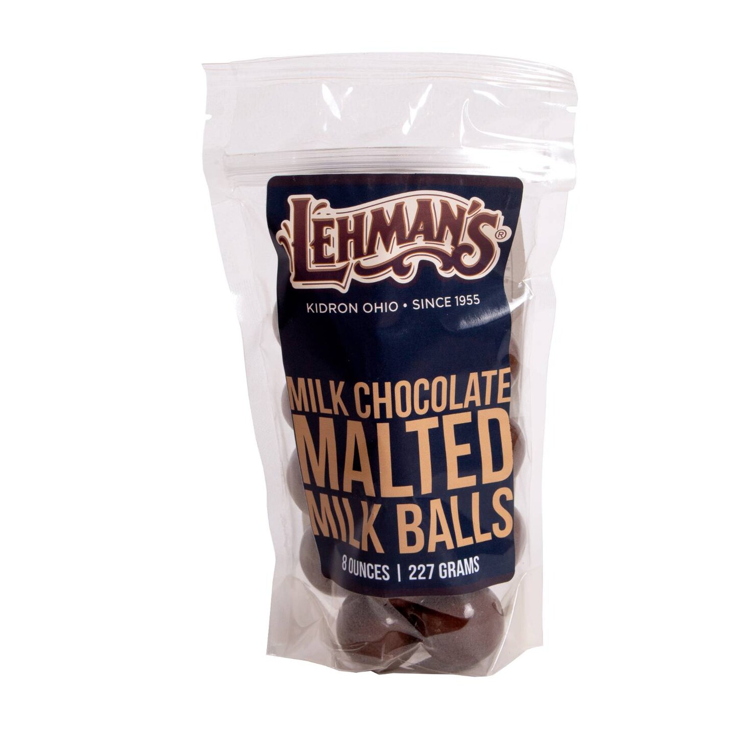 Lehman&#x27;s Chocolate Malted Milk Balls, Milk Chocolate Coated Candy, 8 oz Resealable Bag