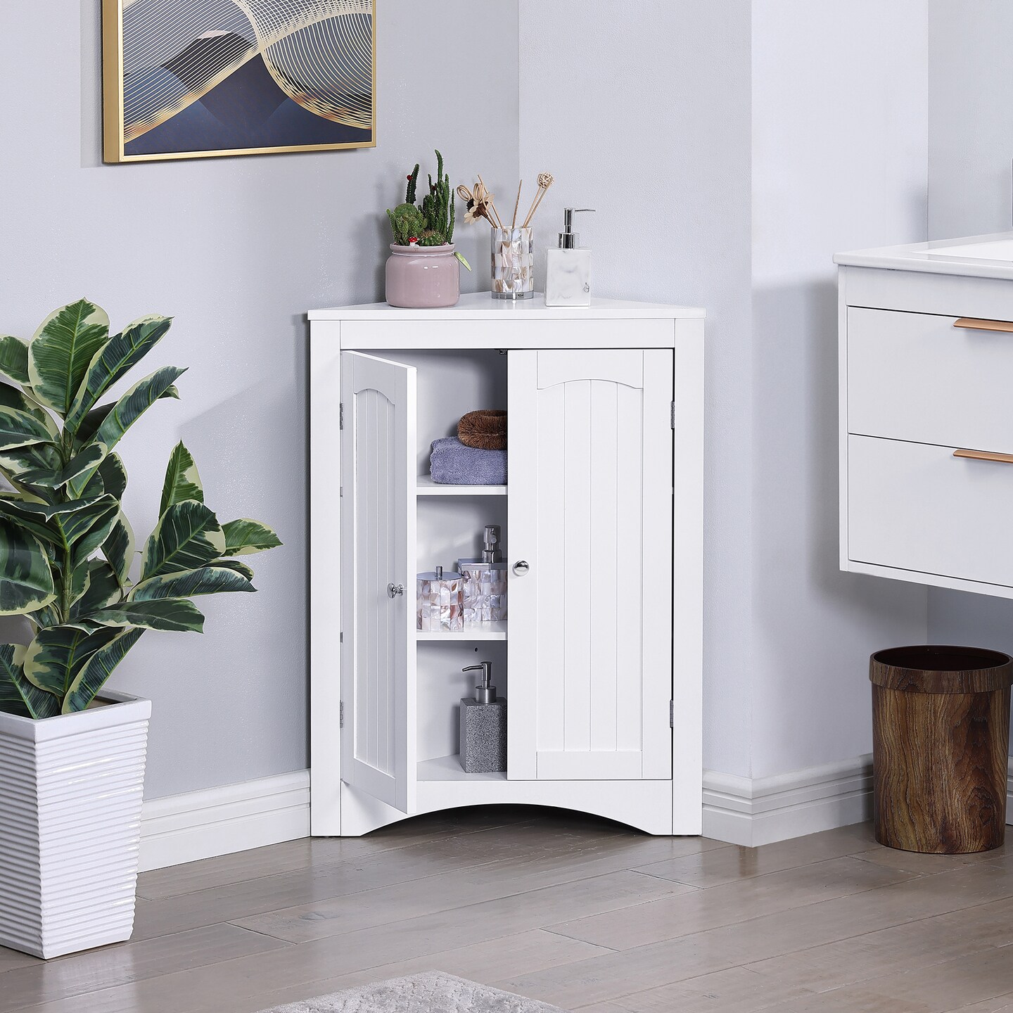 Versatile Wooden Storage Cabinet - 35.04&#x22;x19.5&#x22;x7.5&#x22;H | Organize in Style