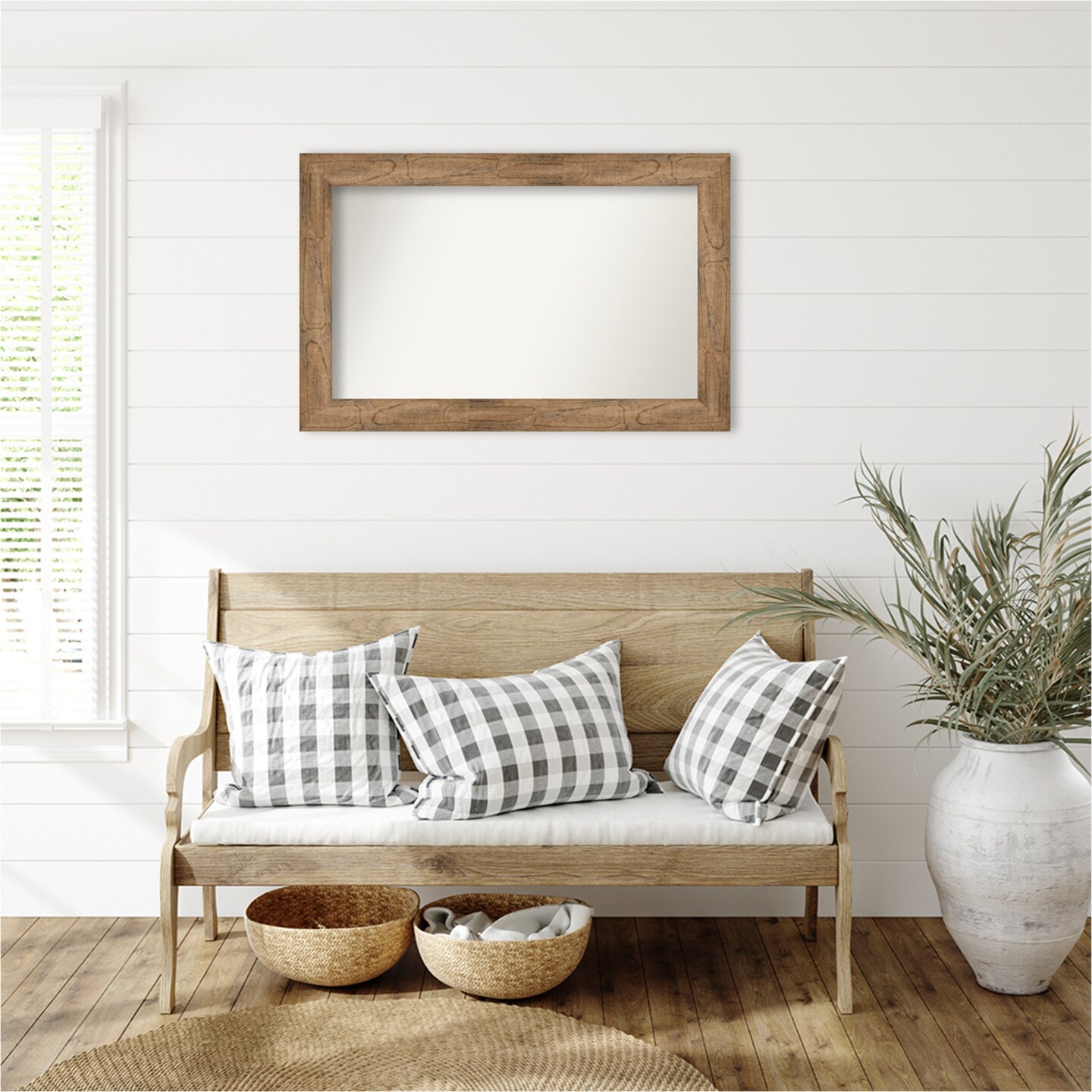 Owl Brown Non-Beveled Custom Framed Bathroom Vanity Wall Mirror