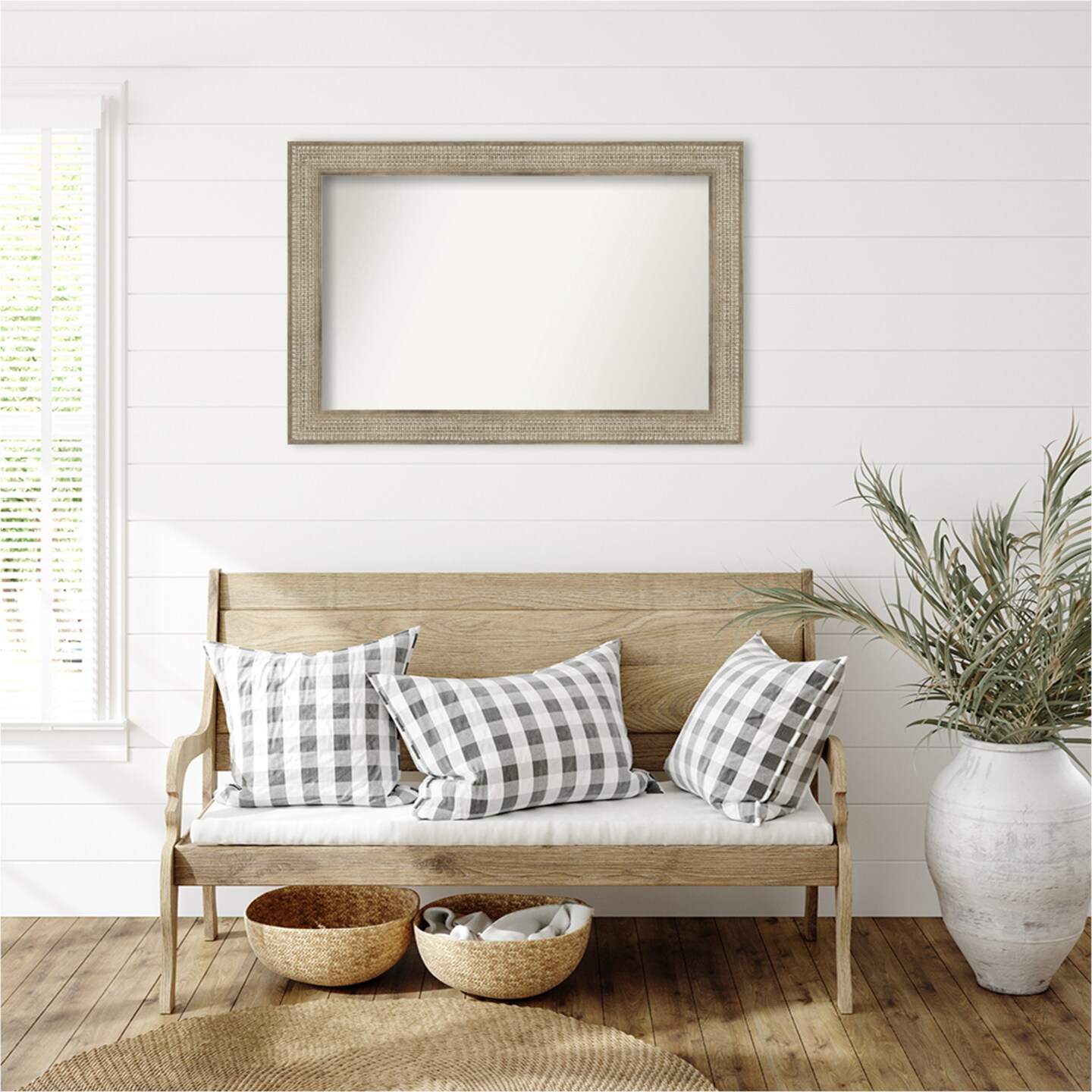 Trellis Silver Non-Beveled Custom Framed Bathroom Vanity Wall Mirror
