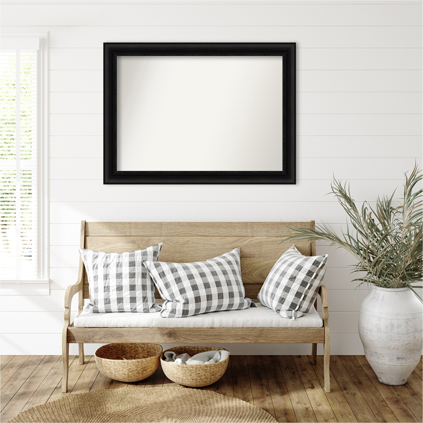 Parlor Black Non-Beveled Custom Framed Bathroom Vanity Wall Mirror