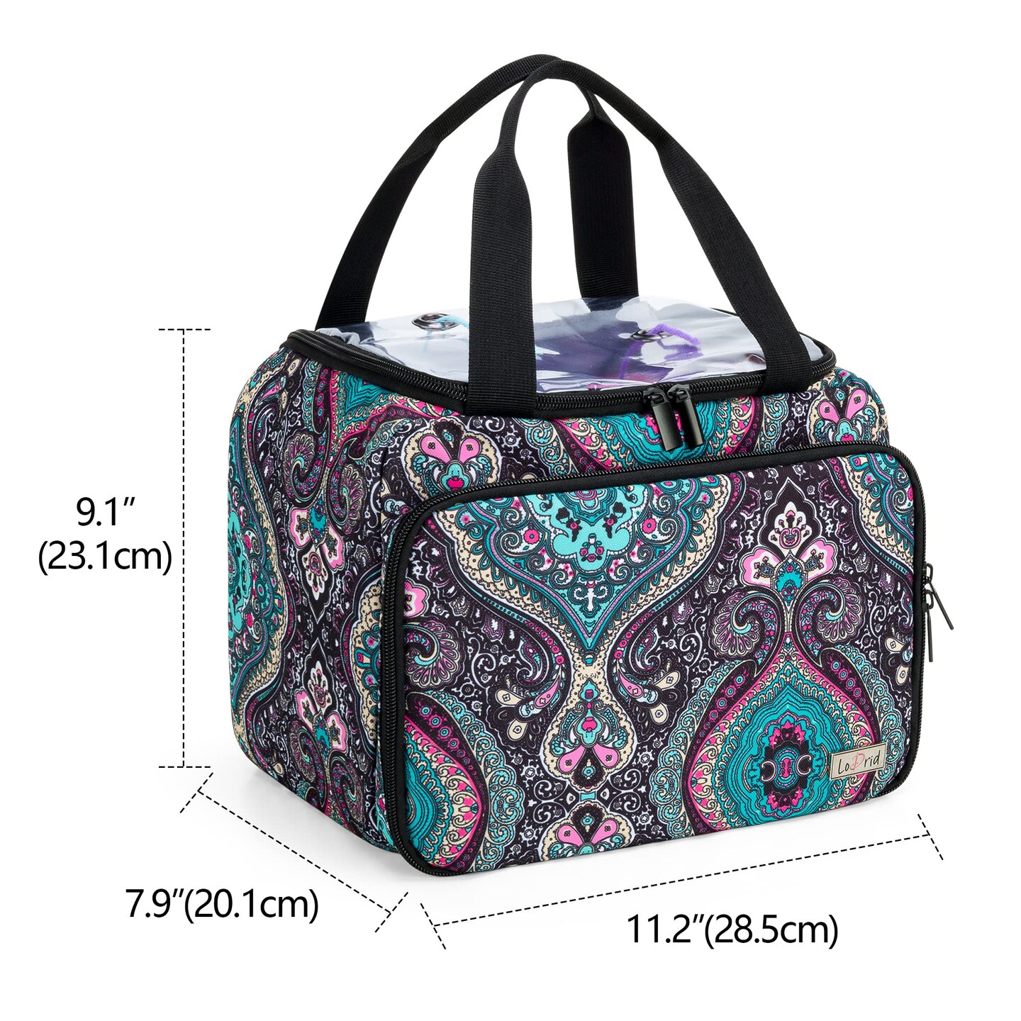 Small Yarn Storage Bag with 2 Grommets, Portable Knitting Tote for Knitting Kit &#x26; Crochet Accessories, Yarn Project Organizer for Knitting Supplies Set for Adults, Totem (Bag Only)