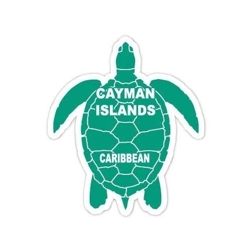 R and R Imports Cayman Islands Caribbean 4 Inch Green Turtle Shape Decal Sticker