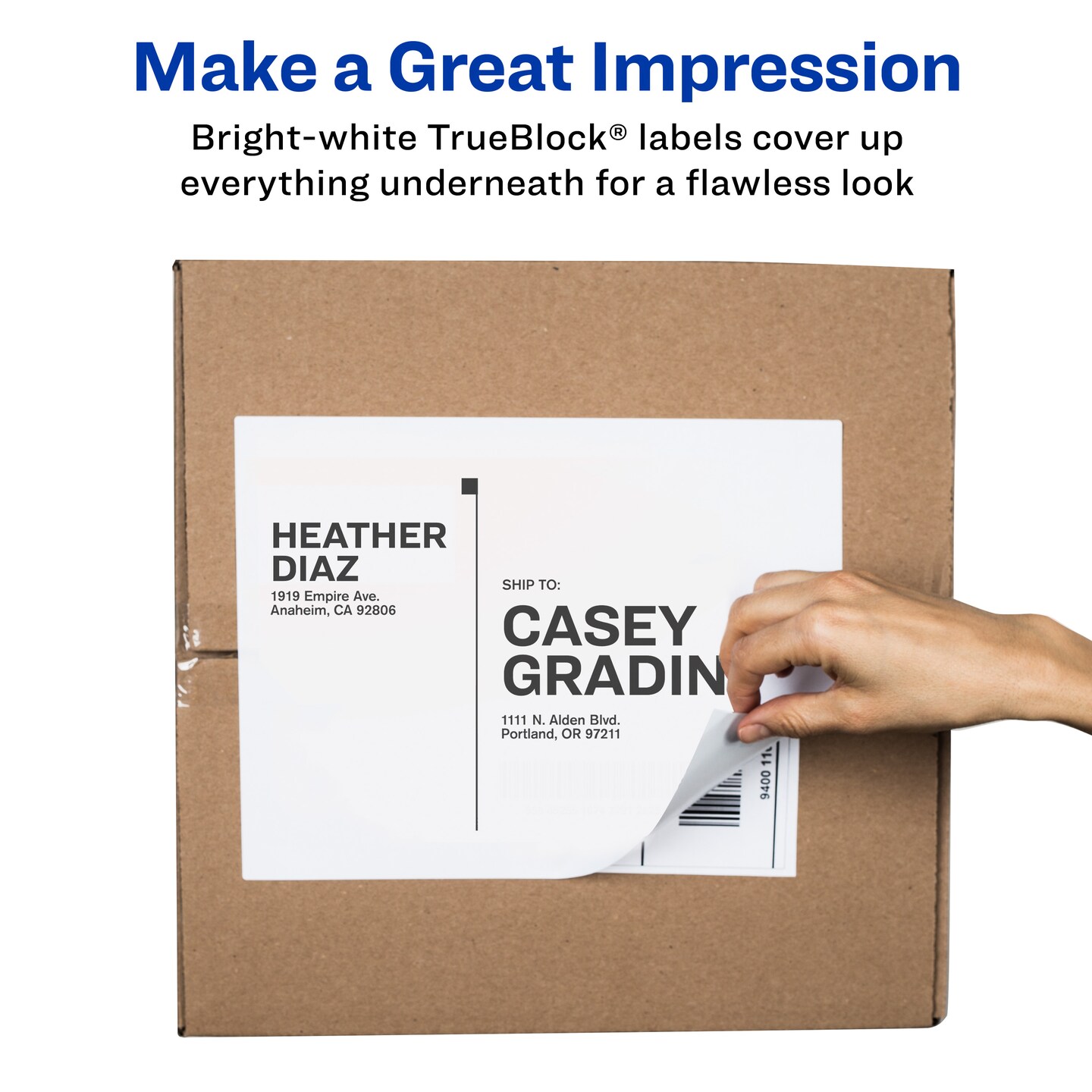 Avery Full-Sheet Printable Shipping Labels, 8.5" x 11" Customizable Stickers, White, 25 Blank Mailing Labels, Great for Mailing, Shipping, Organizing, and More (5265)