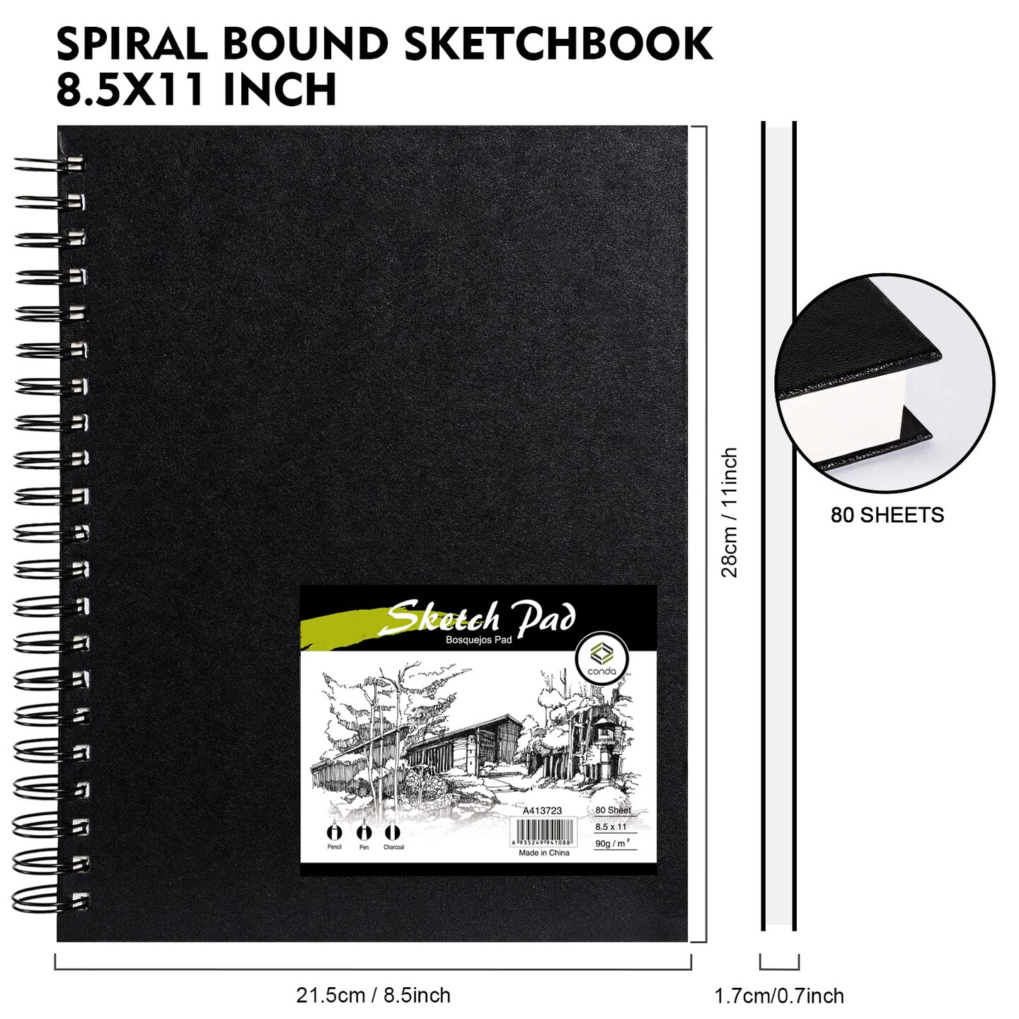 Hardcover Sketchbook- Handmade cover- art book- notebook- blank pages- free buy shipping in US