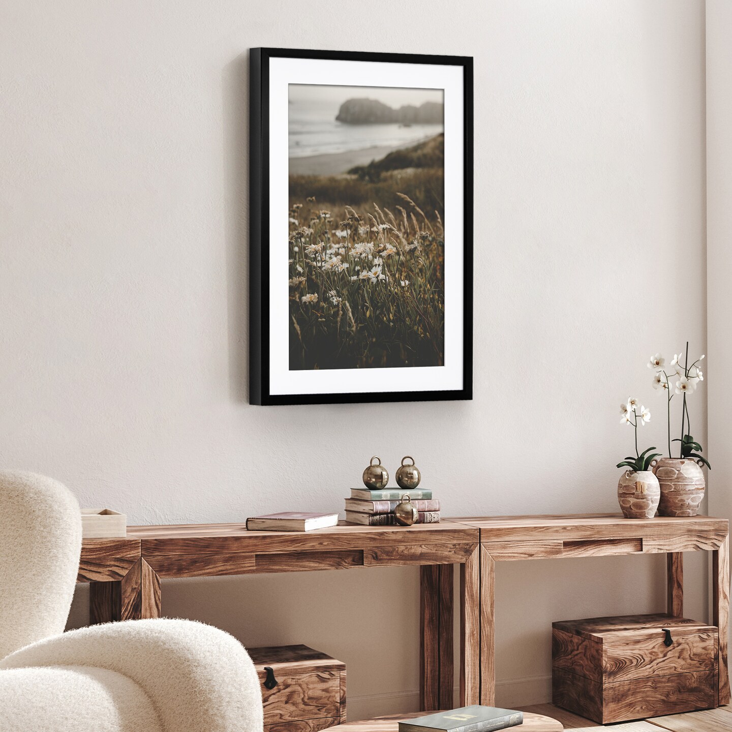 Americanflat Gallery-Style Picture Frame with Mat - Showcase Artwork, Prints, and Photos - Shatter Resistant Glass - Hanging Hardware with Drywall Anchor