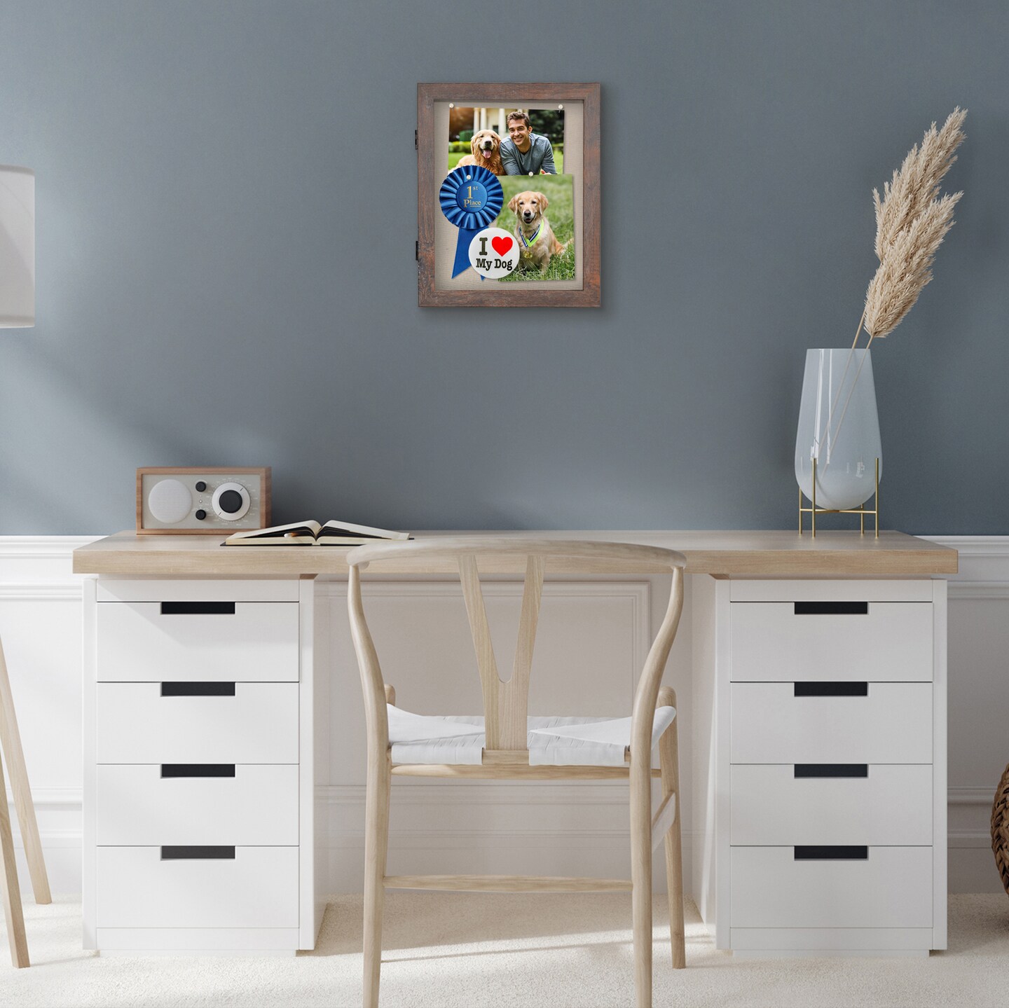 Americanflat Front Loading Shadow Box Frame - 1.5 Interior Depth for Memorabilia - Display Case for Keepsakes - Magnetic Closure - Includes Pins to Secure Items - Hanging Hardware