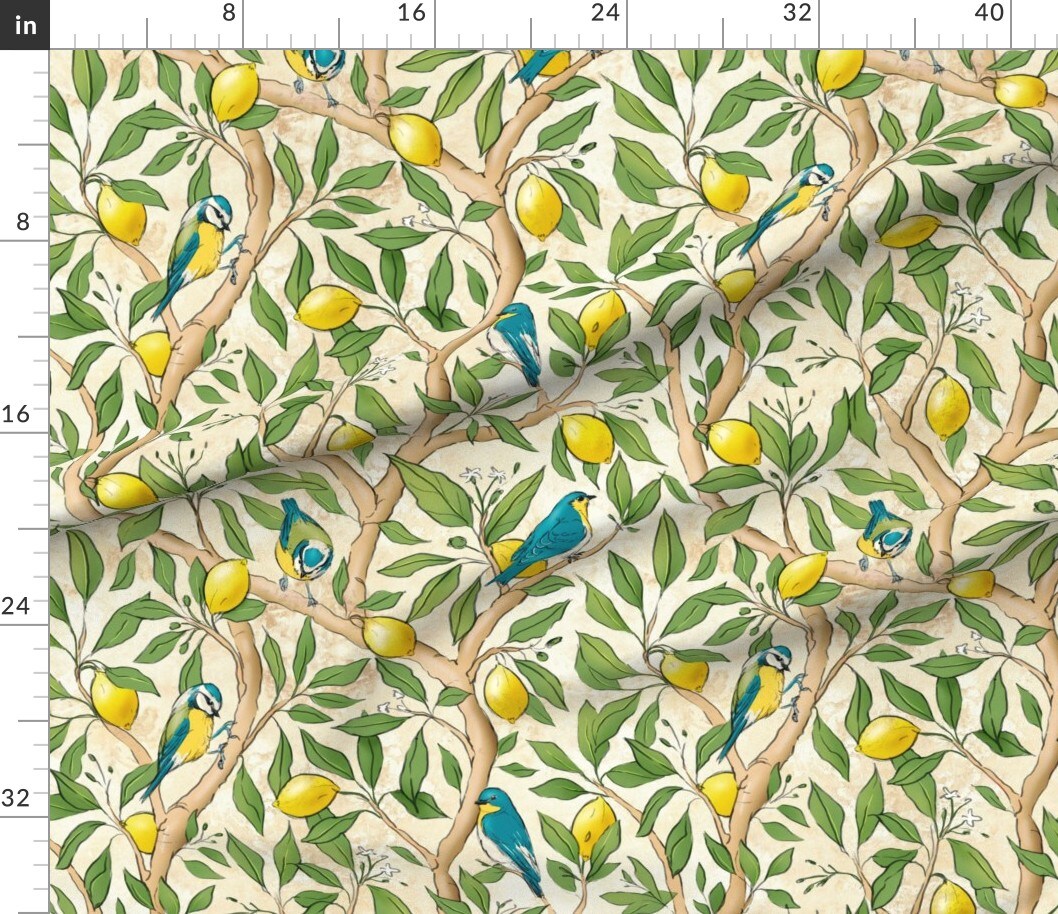 Nature Leaves Branches Tree Custom Printed Fabric by Spoonflower Various Fabrics by the Yard or Fat Quarter