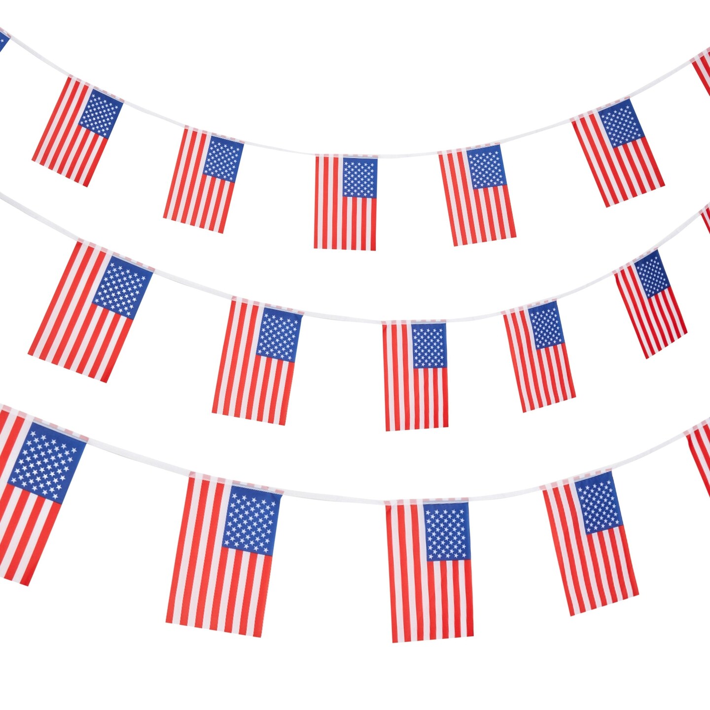2 Pack Patriotic American Flag Decorations Bunting Banner for 4th of July (26 feet)