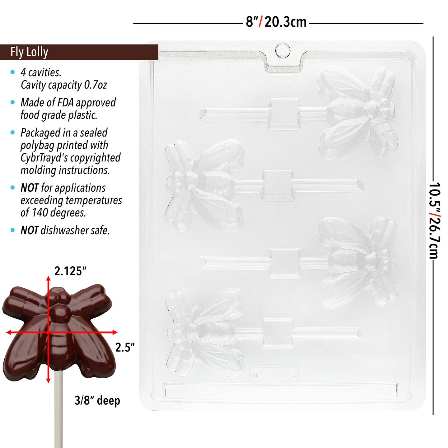 Chocolate Mold Fly Lolly
