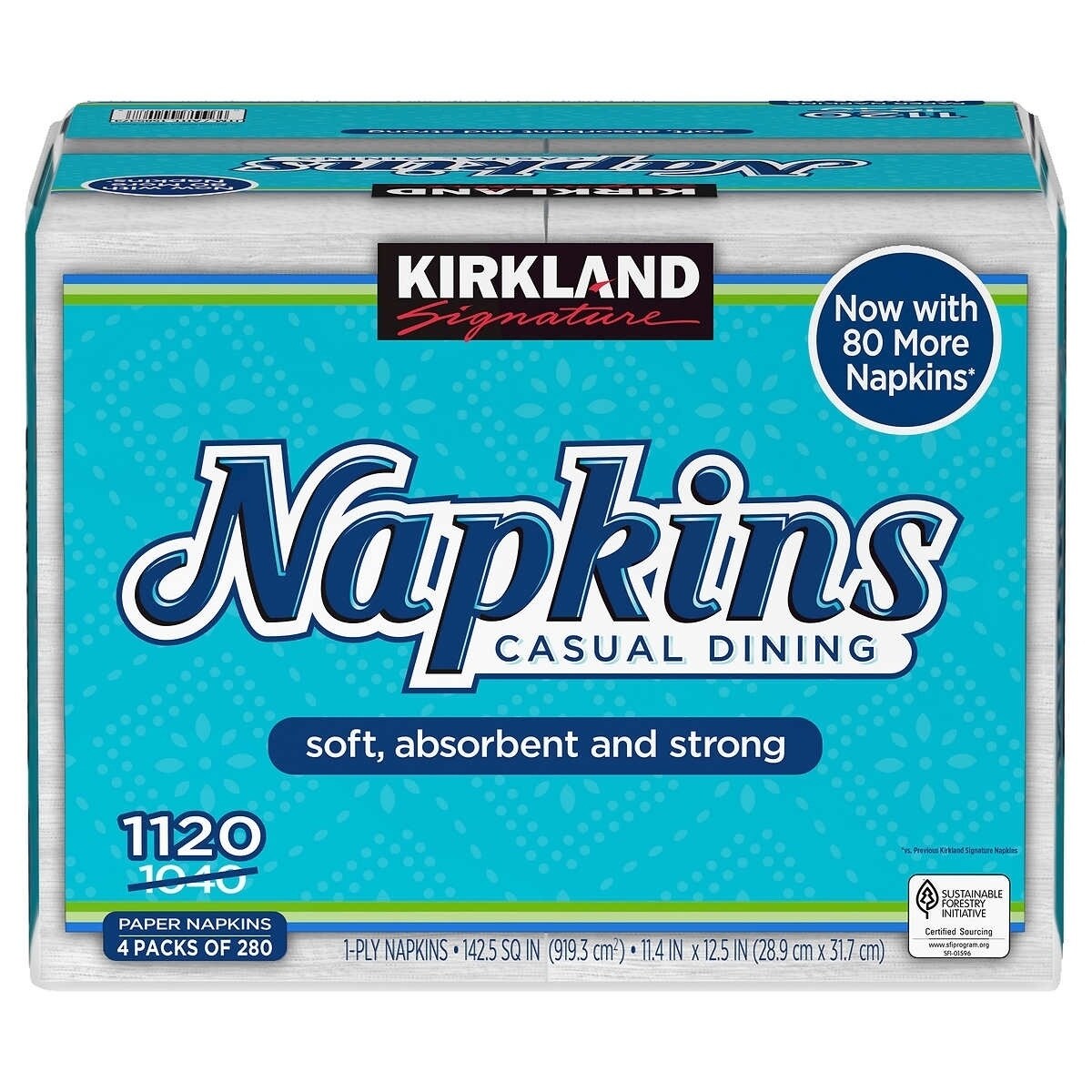 Kirkland Signature Napkin 1-Ply 280 Count (Pack Of 4)