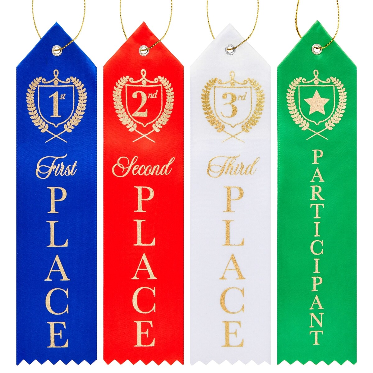 Award Ribbons, 1st, 2nd, 3rd Place, and Participant (2 x 8 In, 4 Colors ...