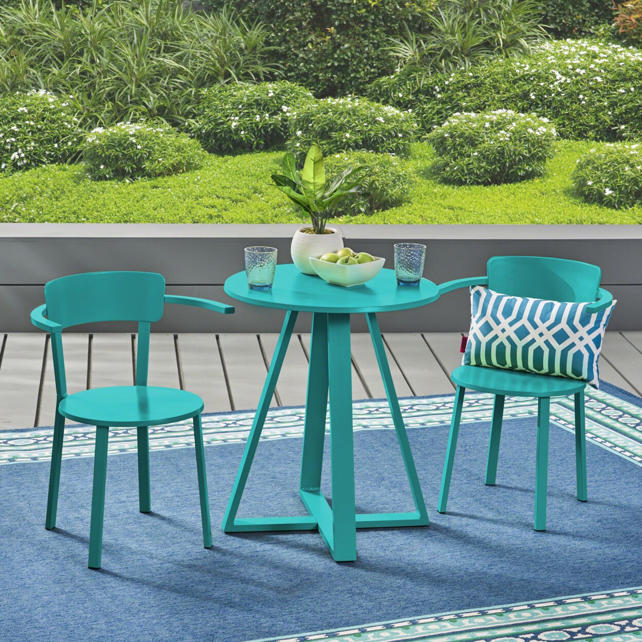 GDFStudio Kate Outdoor Iron Bistro Set