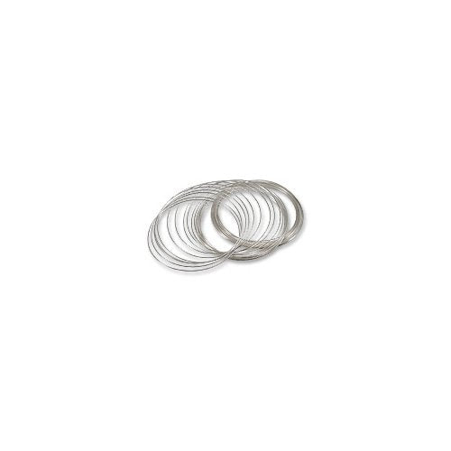 JewelrySupply Round Large Bracelet Memory Wire Silver Plated Steel 1/2oz.