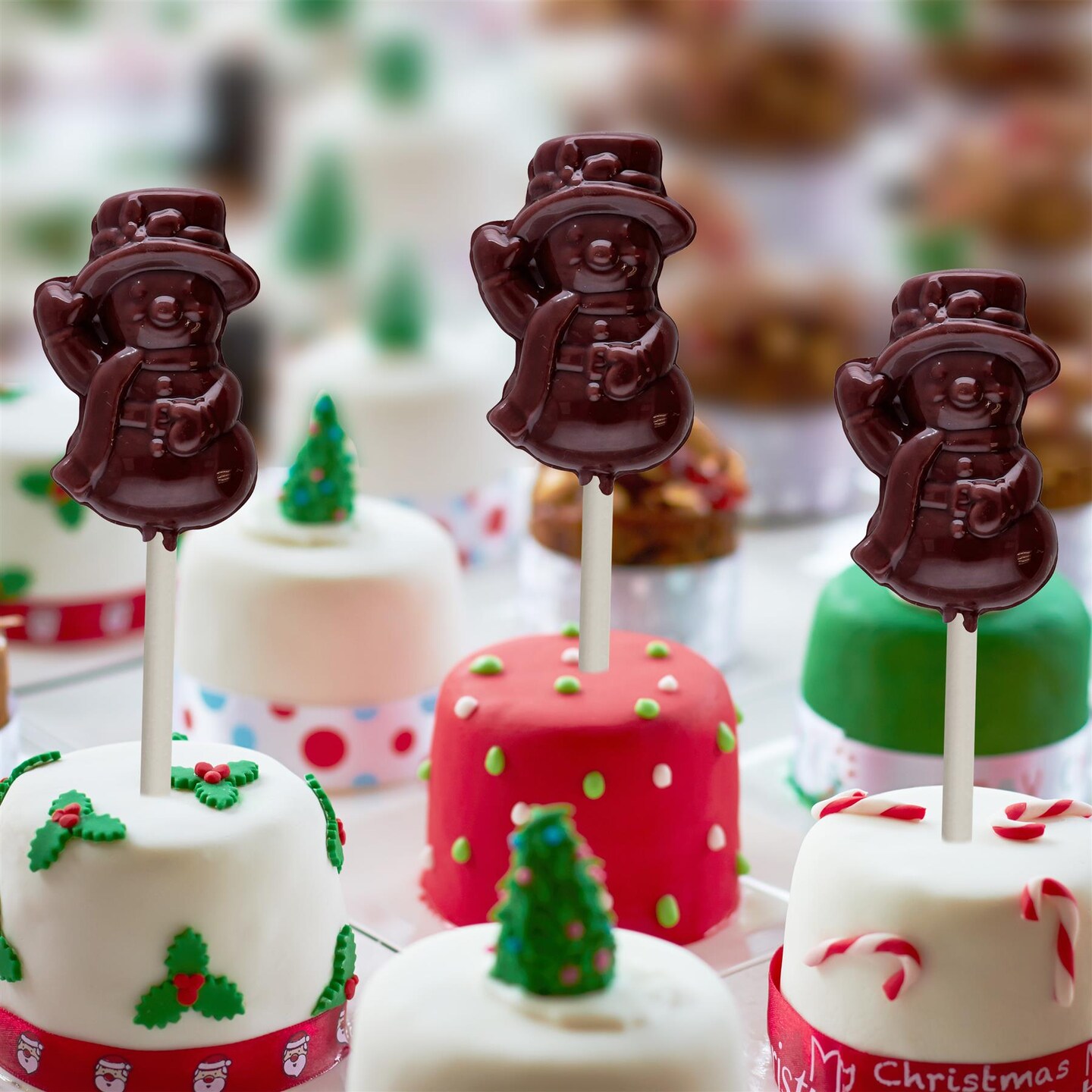 Chocolate Mold Lolly Small Snowman With Hat