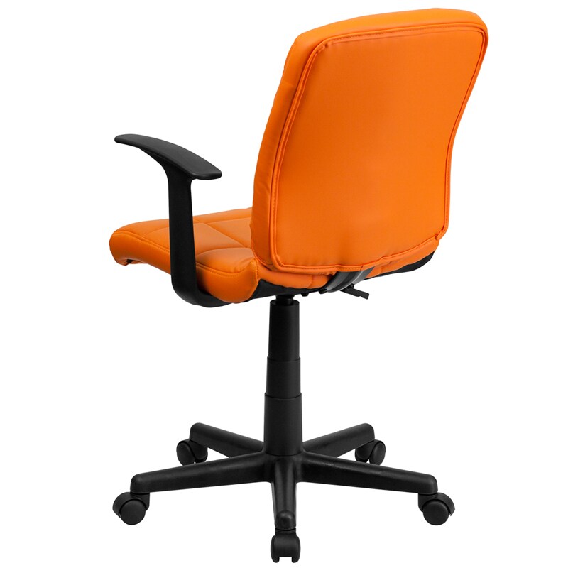 Flash Furniture Mid-Back Orange Quilted Vinyl Swivel Task Office