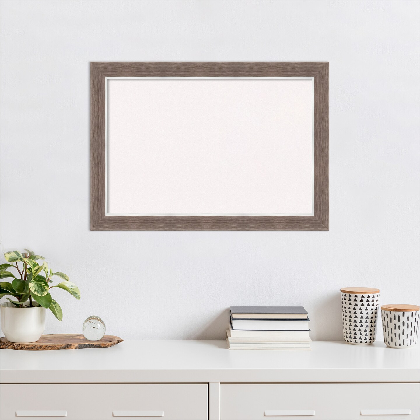 Noble Mocha Framed Corkboard, White Cork