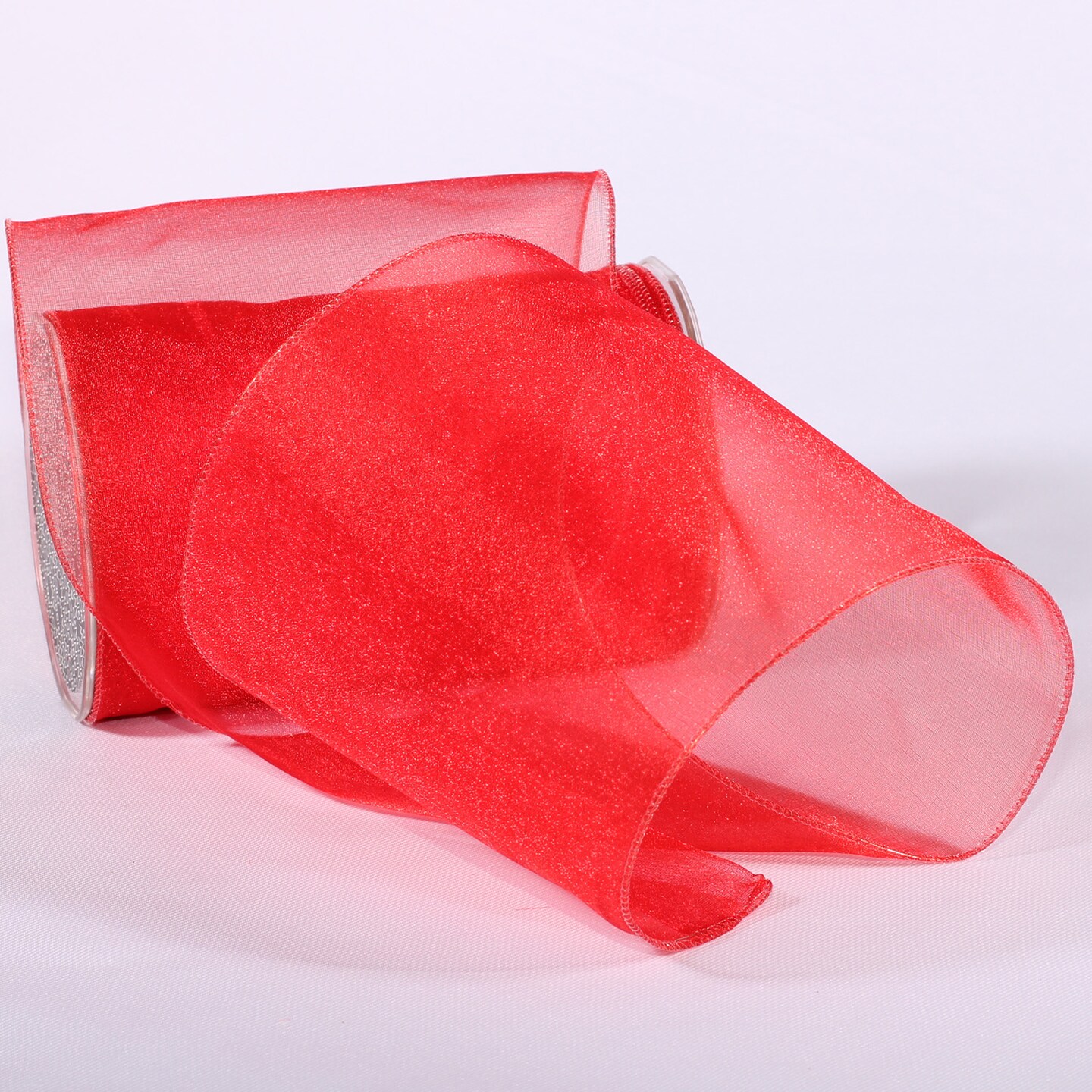 The Ribbon People Red Sheer Solid Wired Craft Ribbon 6" x 27 Yards