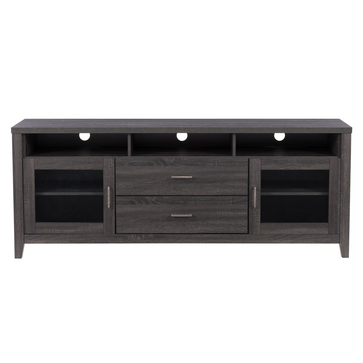 CorLiving   Hollywood Dark Grey TV Cabinet with Drawers for TVs up to 85&#x22;