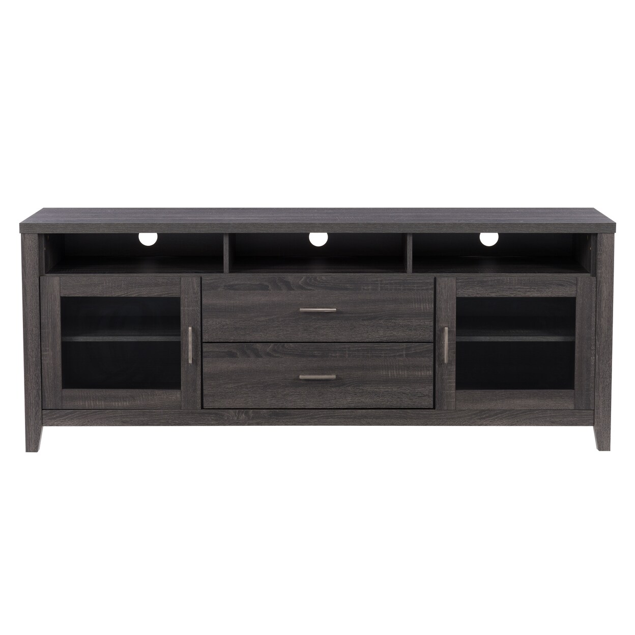 Corliving Hollywood Dark Grey Tv Cabinet With Drawers For Tvs Up To 85&#x22;