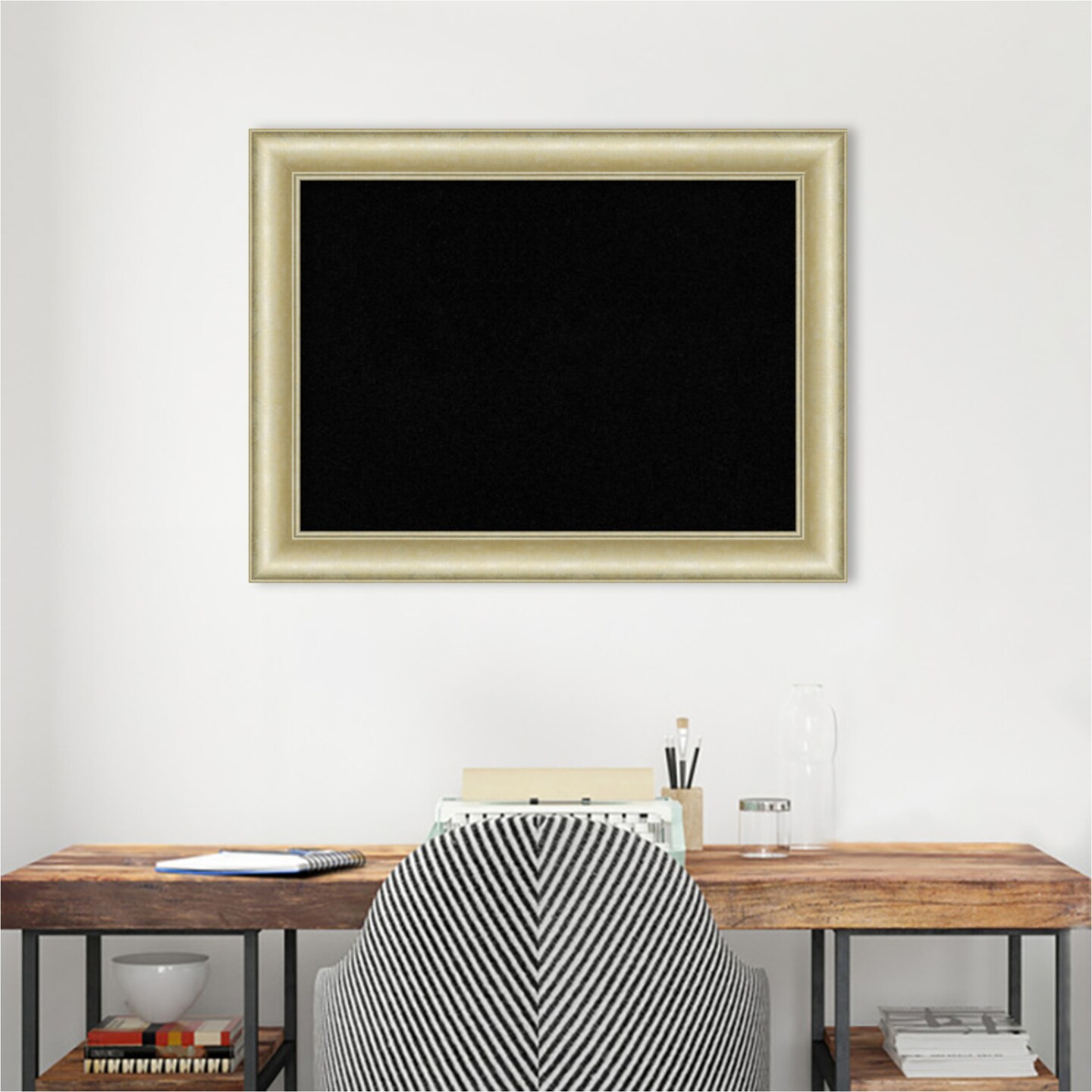 Textured Framed Corkboard, Black Cork