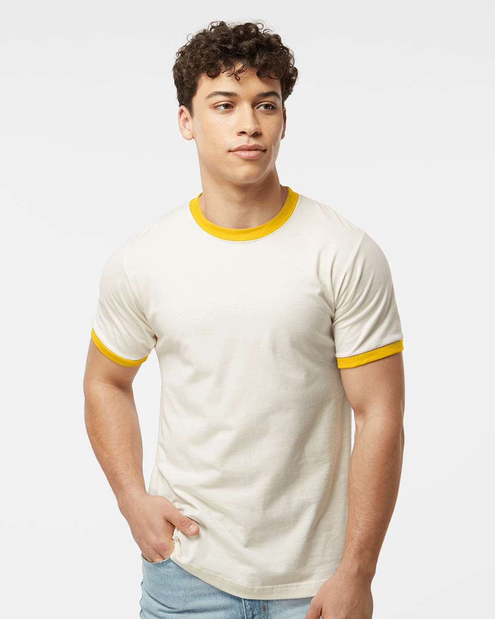 Tultex&#xAE; Crewneck Short Sleeve T-Shirt Fine Jersey Ringer