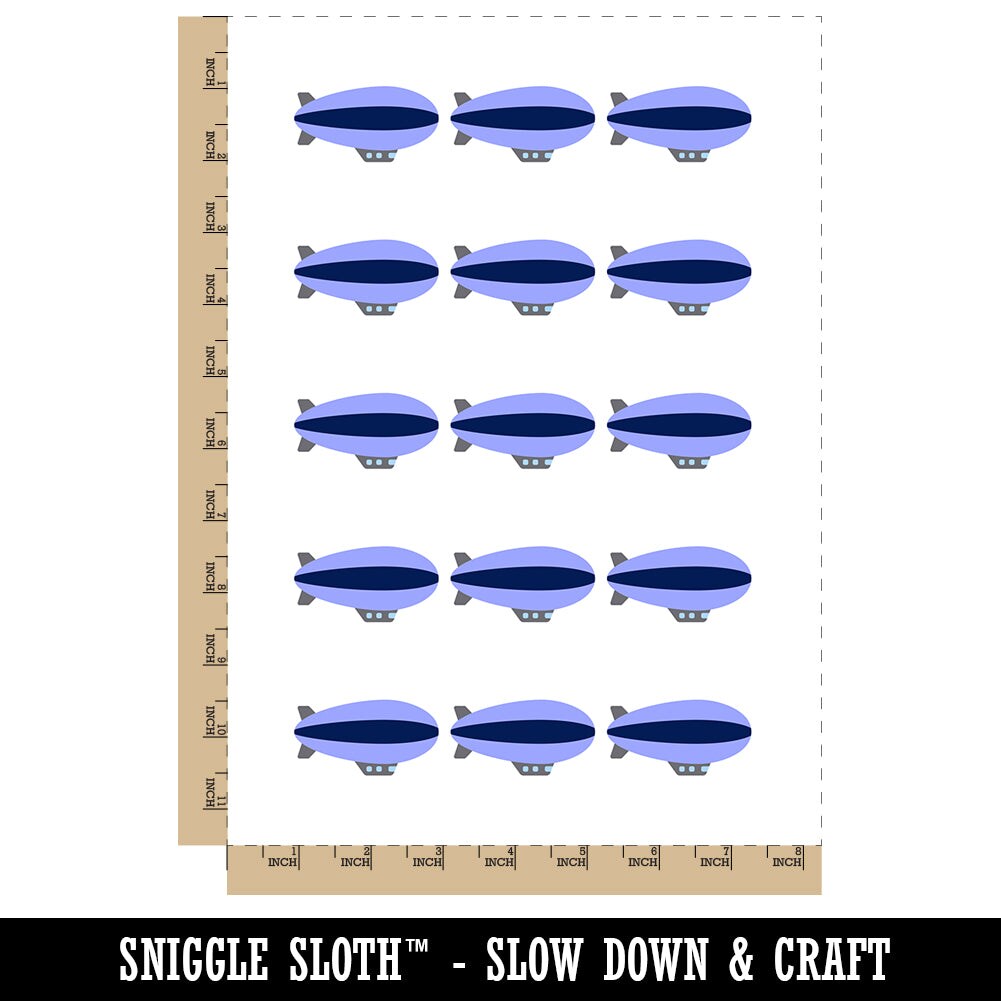Blimp Dirigible Zeppelin Airship Silhouette Temporary Tattoo Water Resistant Fake Body Art Set Collection (1 Sheet)