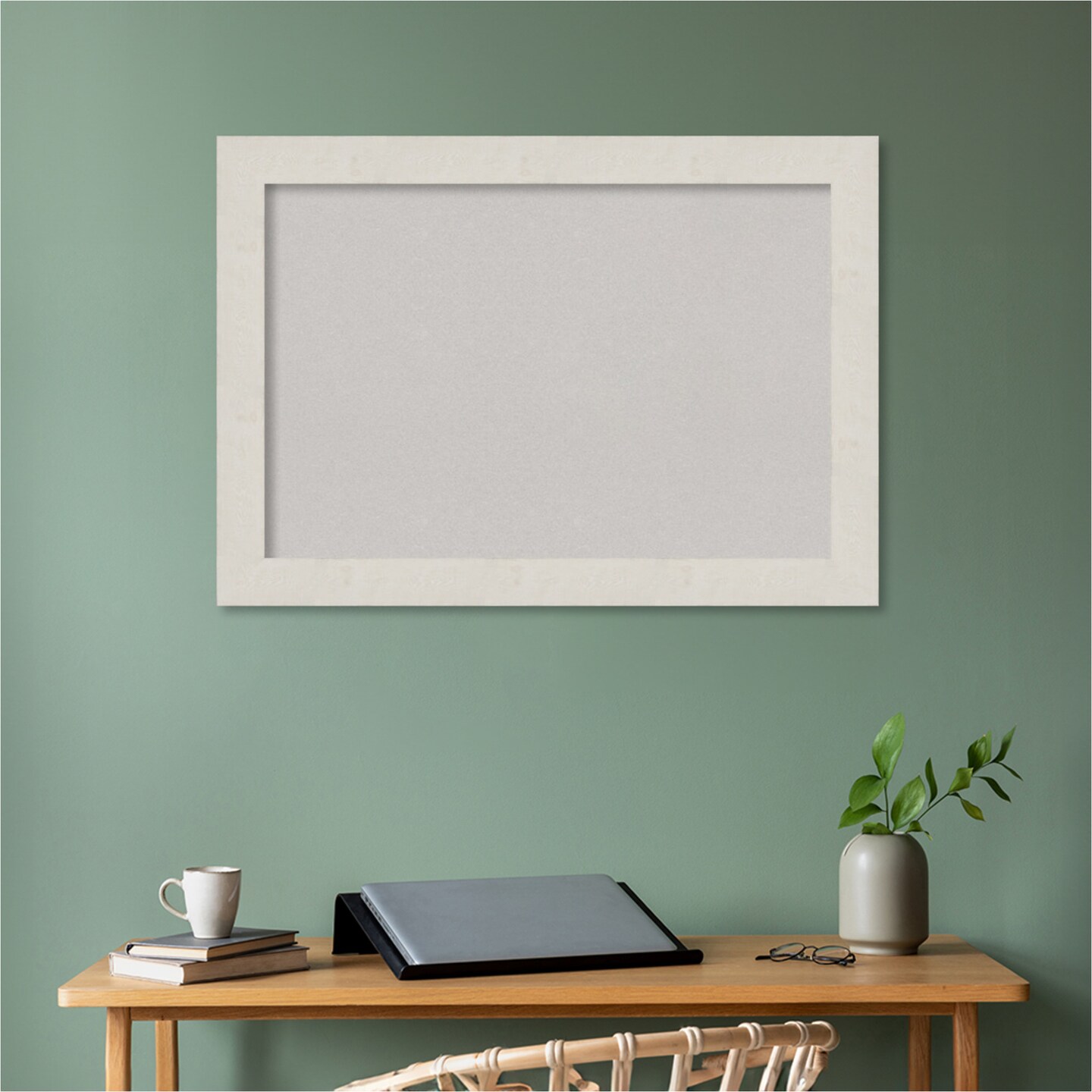 Rustic Plank Framed Corkboard, Grey Cork
