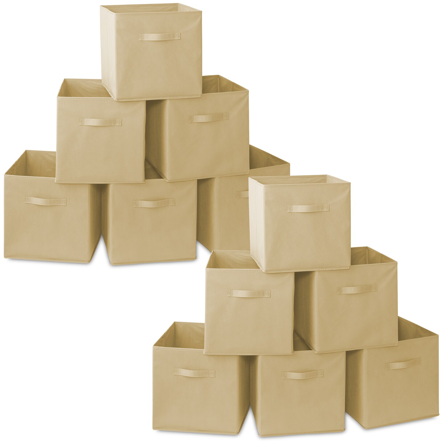 Casafield Set of 12 Collapsible Fabric Cube Storage Bins - Foldable Cloth Baskets for Shelves, Cubby Organizers & More