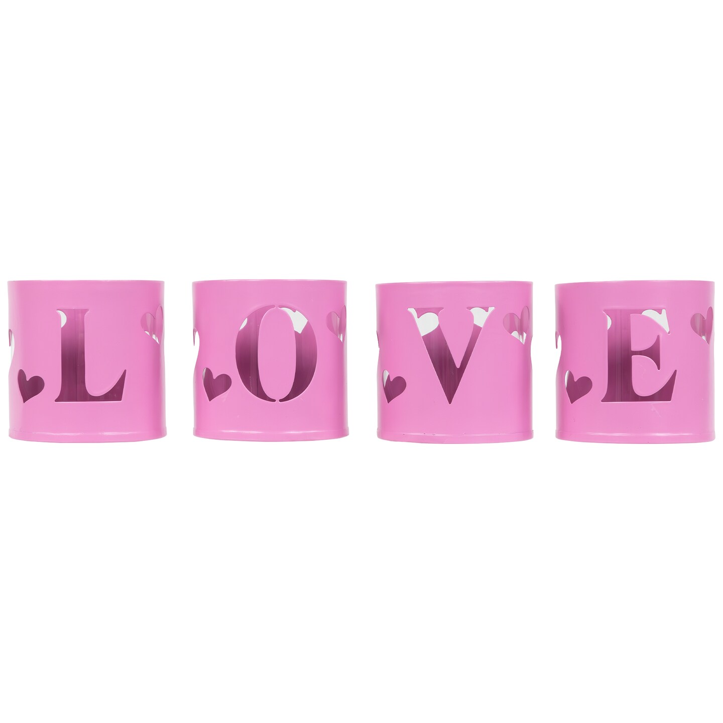 Northlight Love Valentine's Day Metal Votive Candle Holders - 2.75" - Set of 4